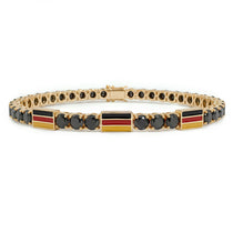 Black Diamond Tennis Bracelet with Germany Flag no. 7 image 1