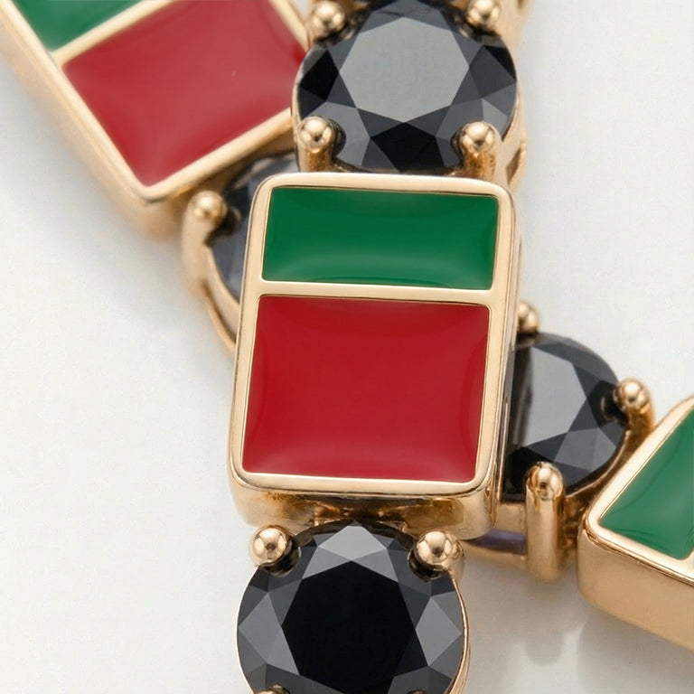 Black Diamond Tennis Bracelet with Portugal Flag no. 7