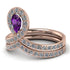 Amethyst Pear Shape Stacking Bridal Set - Emilia No. 302