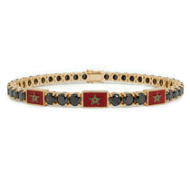 Black Diamond Tennis Bracelet with Morocco Flag no. 7 image 1