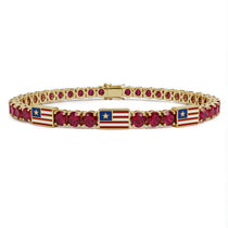 Ruby Tennis Bracelet with United States Flag no. 10 image 1