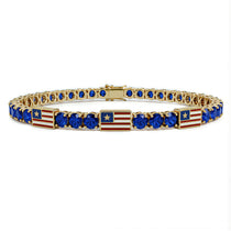 Sapphire Tennis Bracelet with United States Flag no. 13 image 1