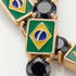 Black Diamond Tennis Bracelet with Brazil Flag no. 7 image 3