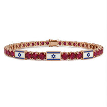 Ruby Tennis Bracelet with Israeli Flag no. 11 image 1