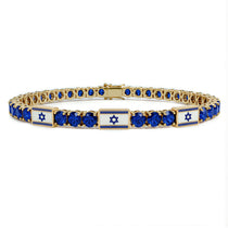 Sapphire Tennis Bracelet with Israeli Flag no. 13 image 1