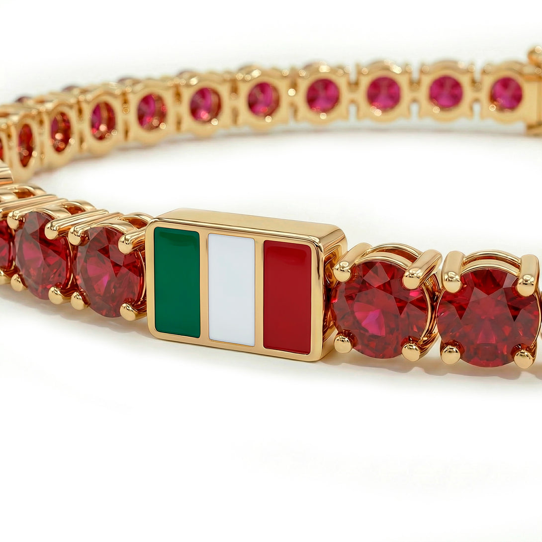 Ruby Tennis Bracelet with Mexico Flag no. 10