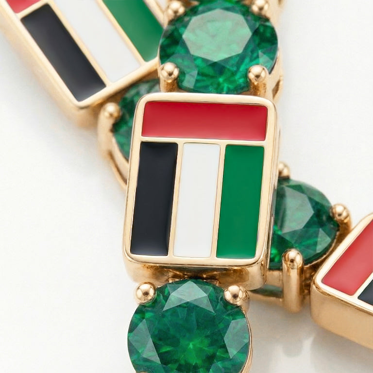 Emerald Tennis Bracelet with United Arab Emirates Flag no. 4