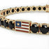 Black Diamond Tennis Bracelet with United States Flag no. 7