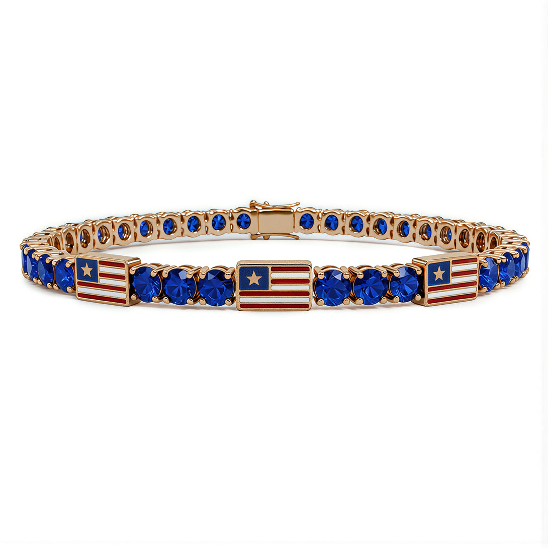 Sapphire Tennis Bracelet with United States Flag no. 14