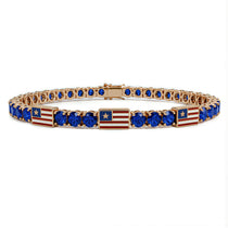 Sapphire Tennis Bracelet with United States Flag no. 14 image 1