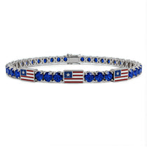 Sapphire Tennis Bracelet with United States Flag no. 15 image 1