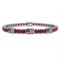 Ruby Tennis Bracelet with United States Flag no. 12 image 1