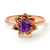 Lotus Flower Solitaire Amethyst Ring- Lotus no. 302