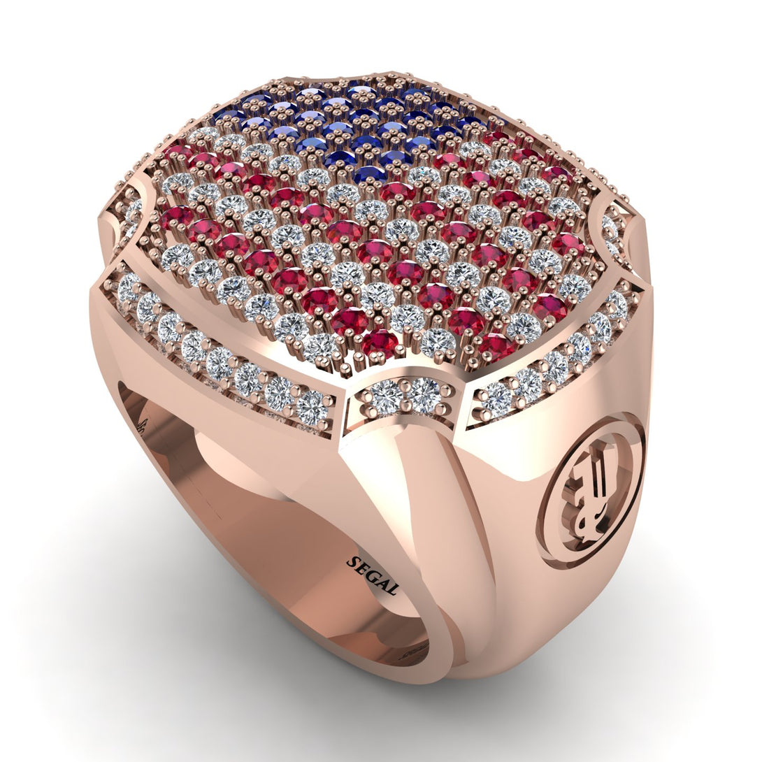 American Flag Men Signet Ring - Carl No. 5