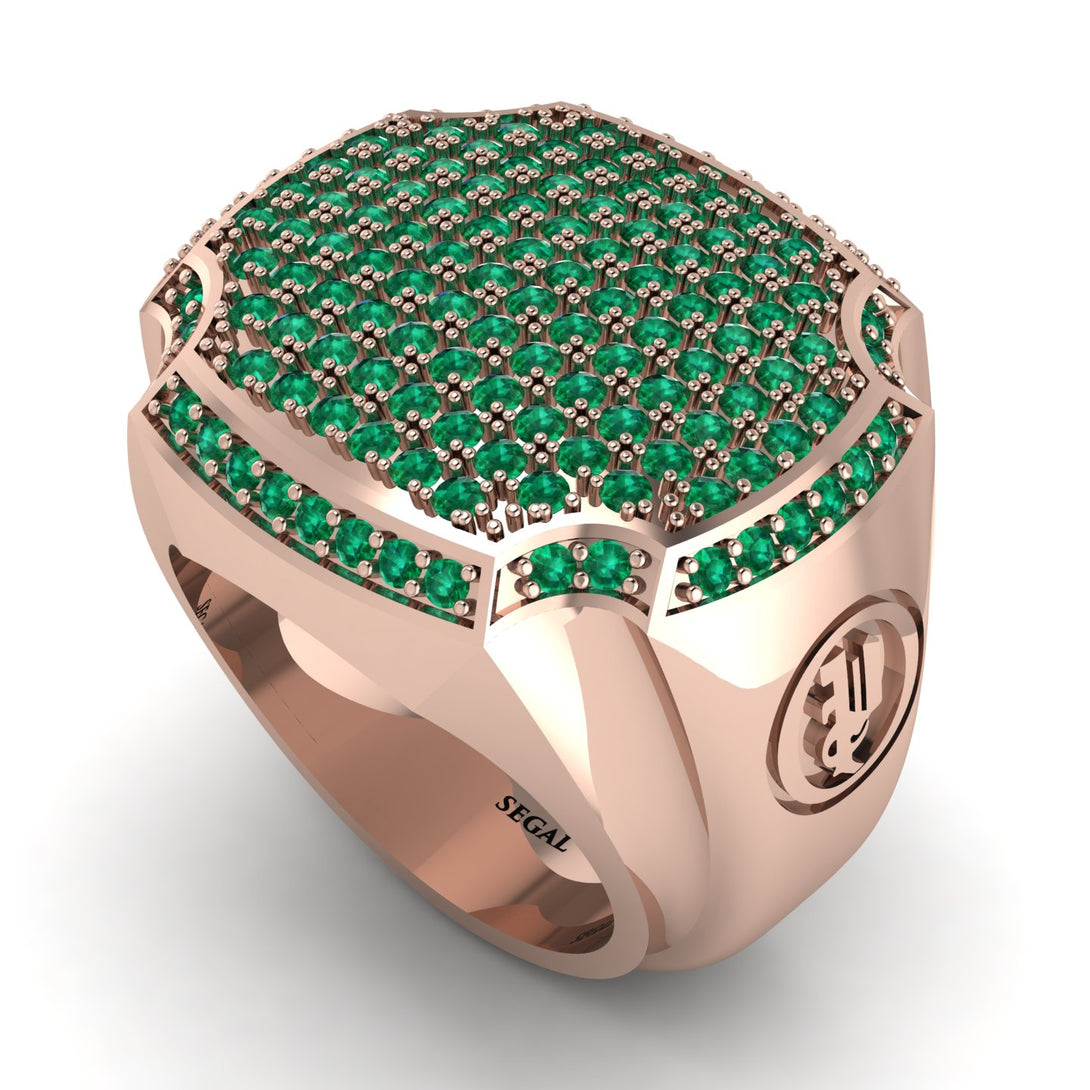 Emerald Men Signet Ring - Carl No. 8