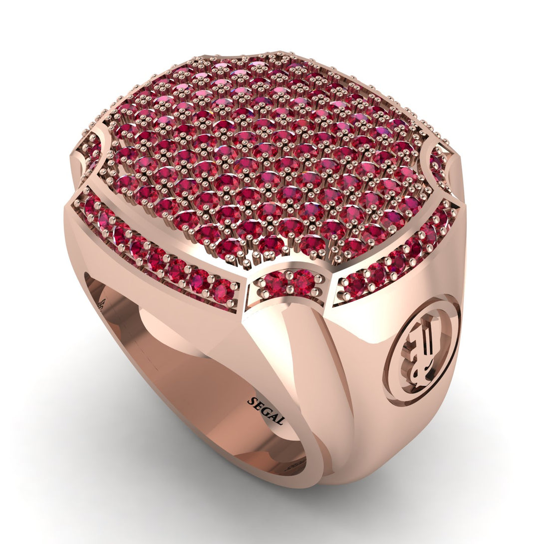 Ruby Men Signet Ring - Carl No. 14