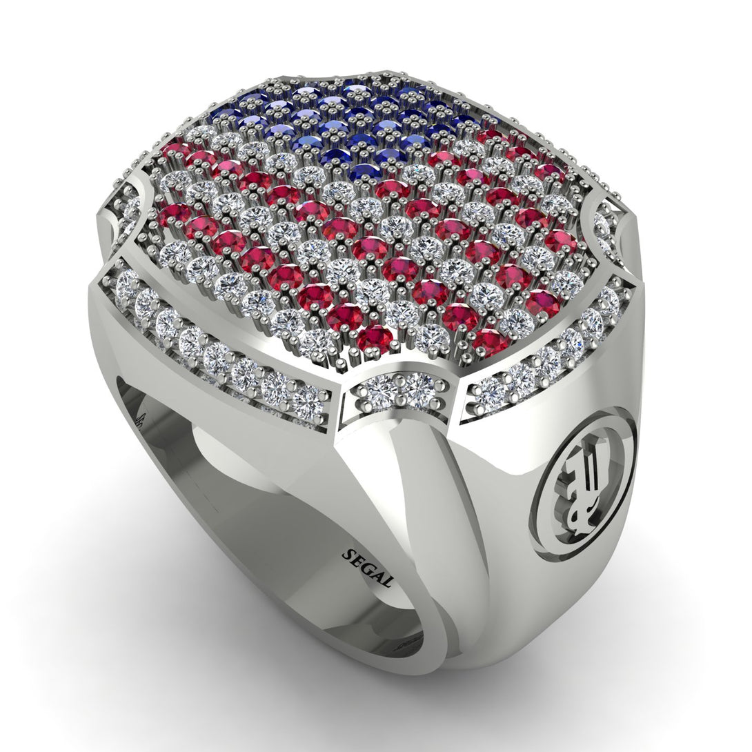 American Flag Men Signet Ring - Carl No. 6