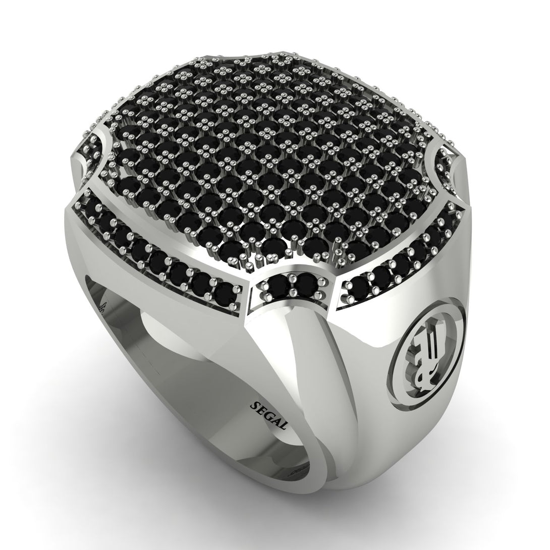 Black Diamond Men Signet Ring - Carl No. 12