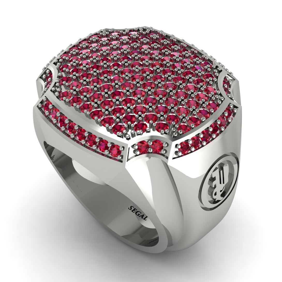 Ruby Men Signet Ring - Carl No. 15