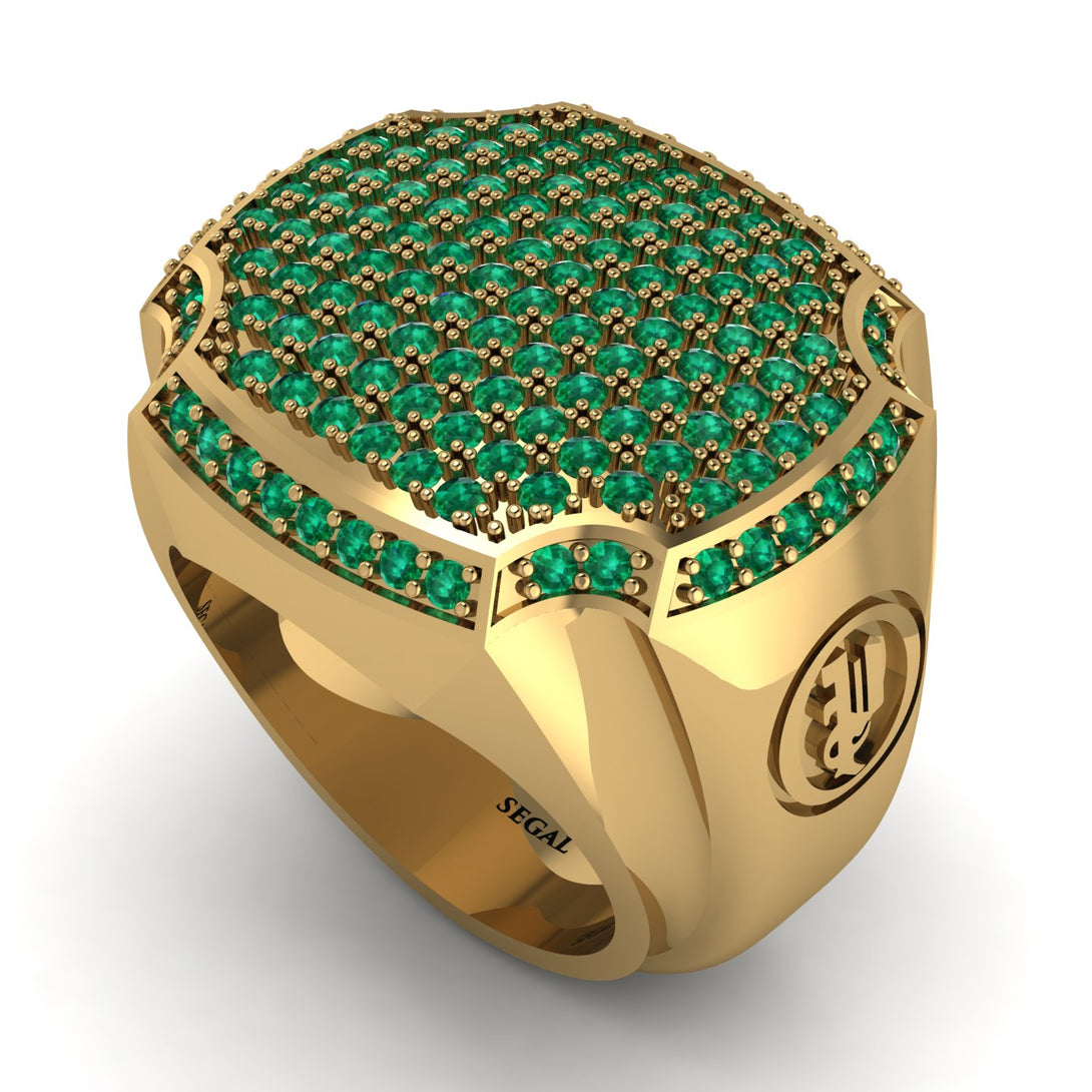 Emerald Men Signet Ring - Carl No. 7