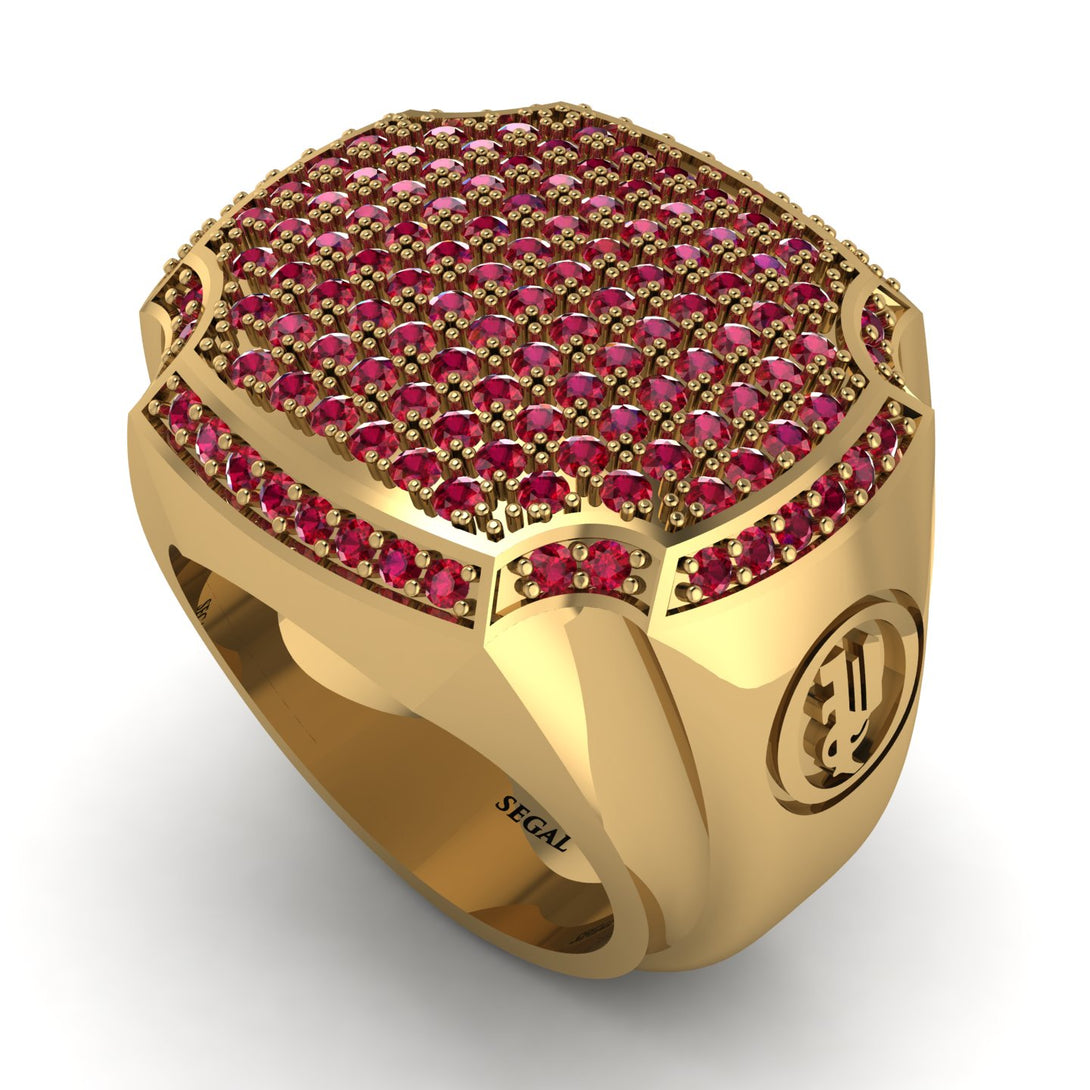 Ruby Men Signet Ring - Carl No. 13