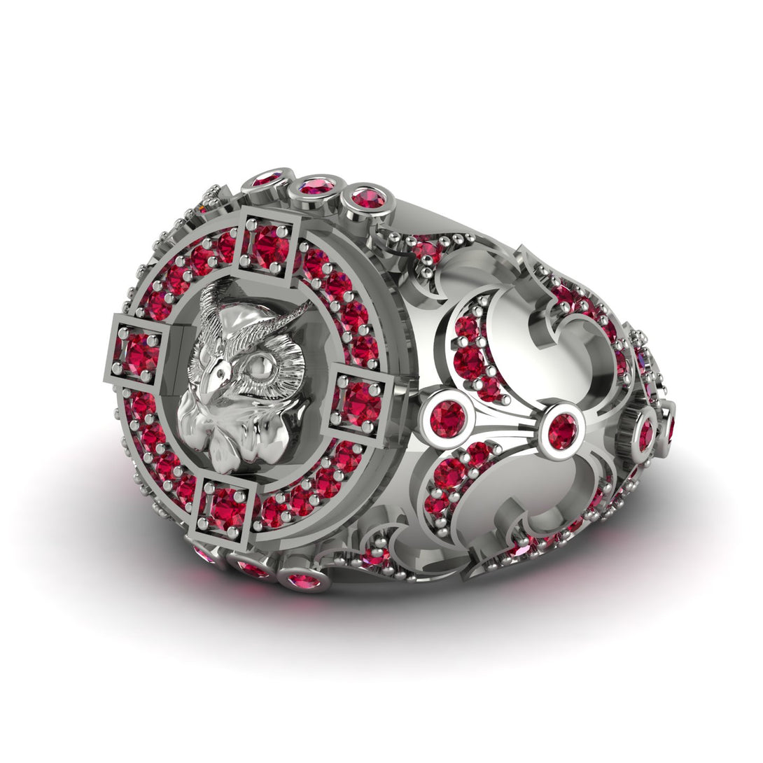Ruby Owl Gold Men's Fashion Ring - Adrian No. 12