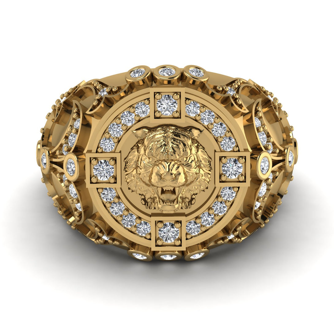 Diamond Tiger Gold Men's Fashion Ring - Landon No. 1