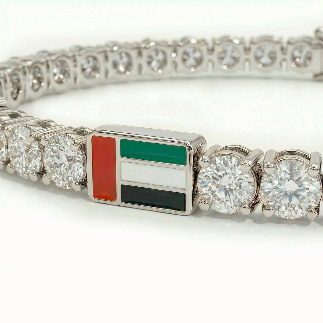 Diamond Tennis Bracelet with United Arab Emirates Flag no. 3