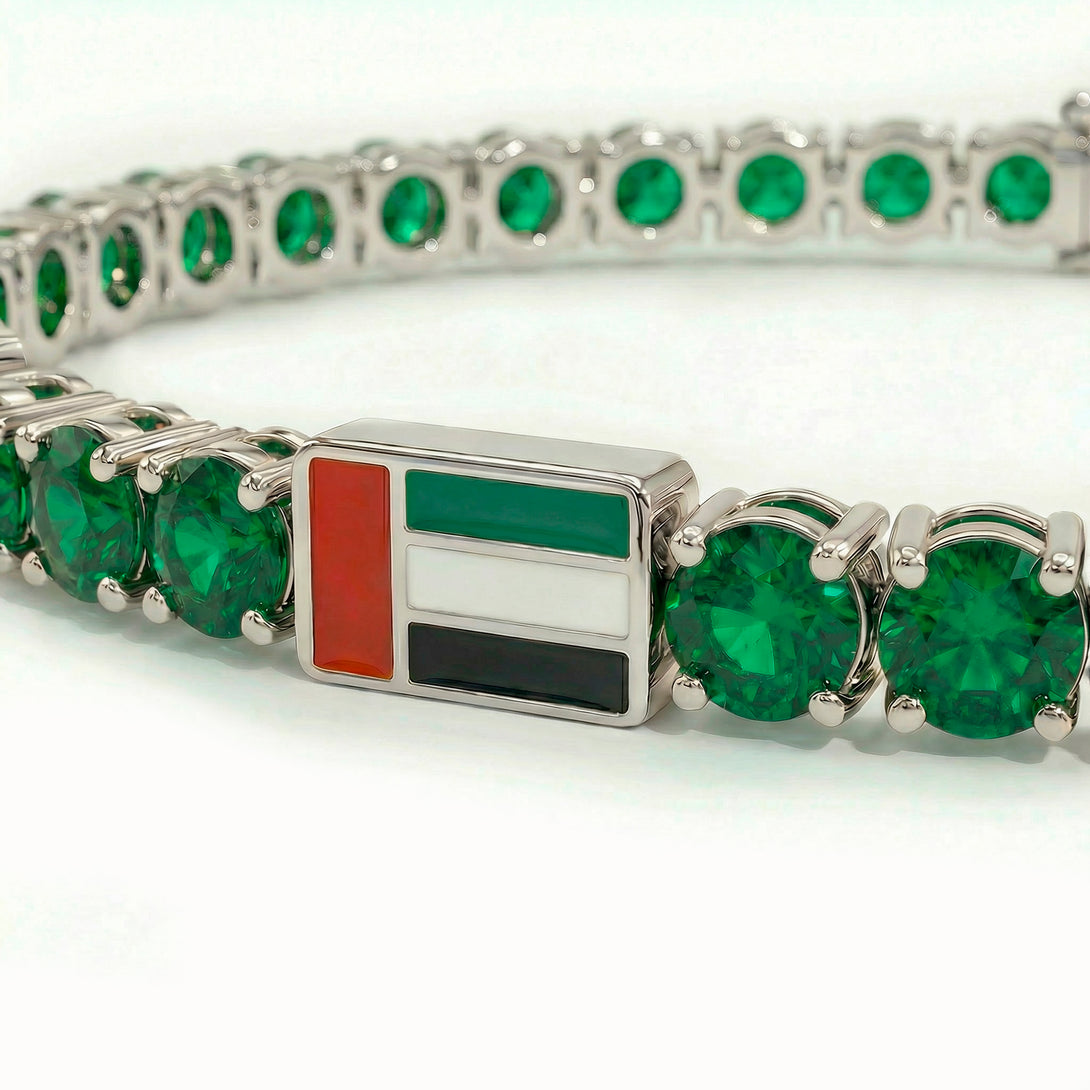 Emerald Tennis Bracelet with United Arab Emirates Flag no. 6