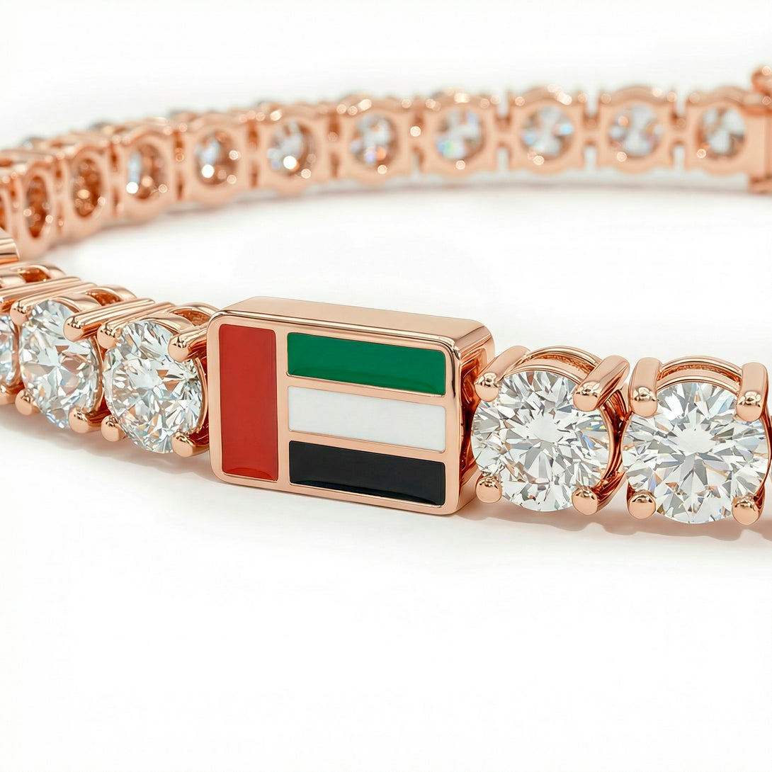 Diamond Tennis Bracelet with United Arab Emirates Flag no. 2