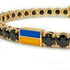 Black Diamond Tennis Bracelet with Ukraine Flag no. 7