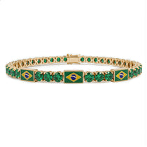 Emerald Tennis Bracelet with Brazil Flag no. 4 image 1