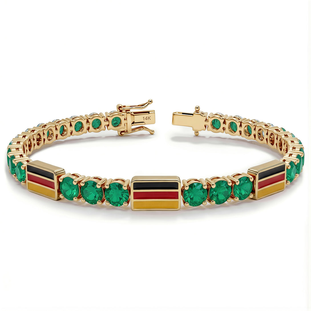 Emerald Tennis Bracelet with Germany Flag no. 4