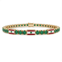 Emerald Tennis Bracelet with Lebanon Flag no. 4 image 1