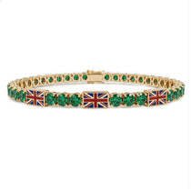 Emerald Tennis Bracelet with United Kingdom Flag no. 4 image 1