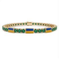 Emerald Tennis Bracelet with Ukraine Flag no. 4 image 1