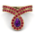 Amethyst Pear Shape Stacking Bridal Set - Emilia No. 310