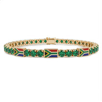 Emerald Tennis Bracelet with South Africa Flag no. 4 image 1