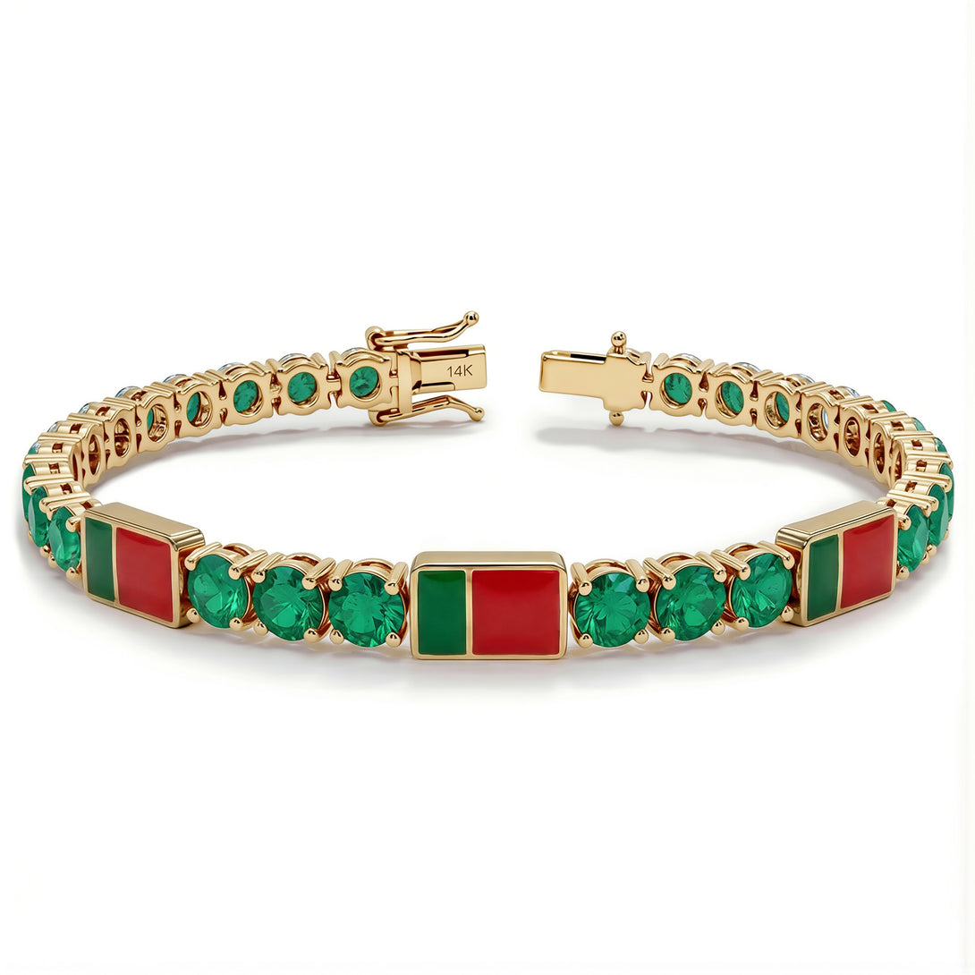 Emerald Tennis Bracelet with Portugal Flag no. 4