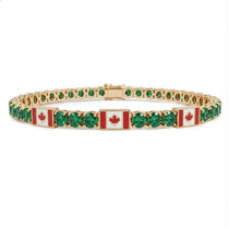 Emerald Tennis Bracelet with Canada Flag no. 4 image 1