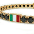 Black Diamond Tennis Bracelet with Italy Flag no. 7