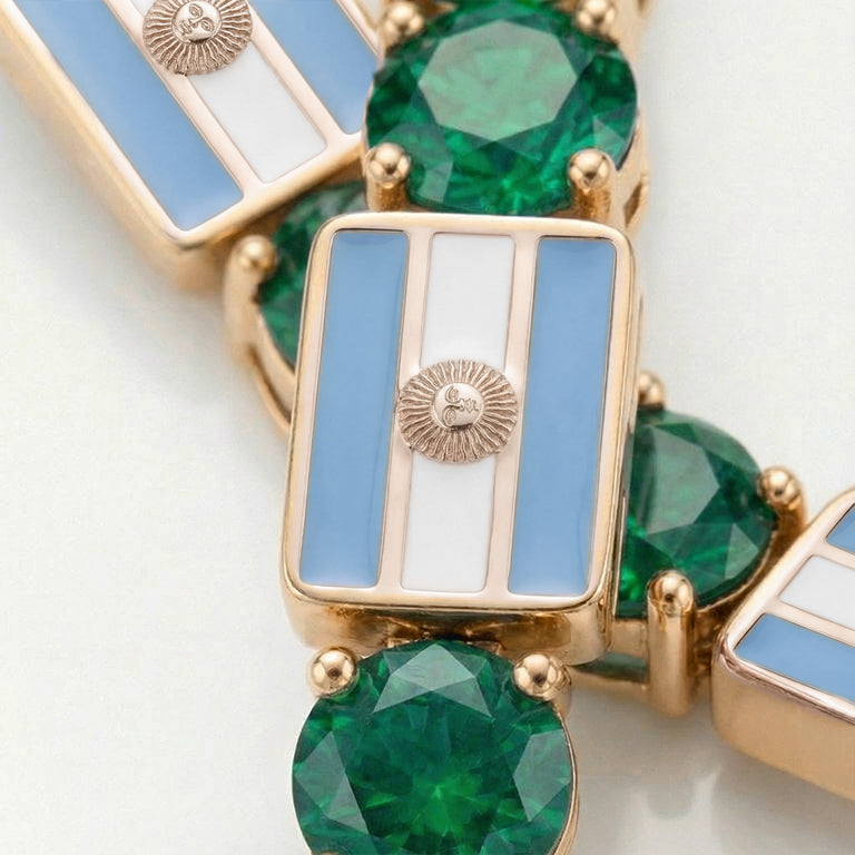 Emerald Tennis Bracelet with Argentina Flag no. 4