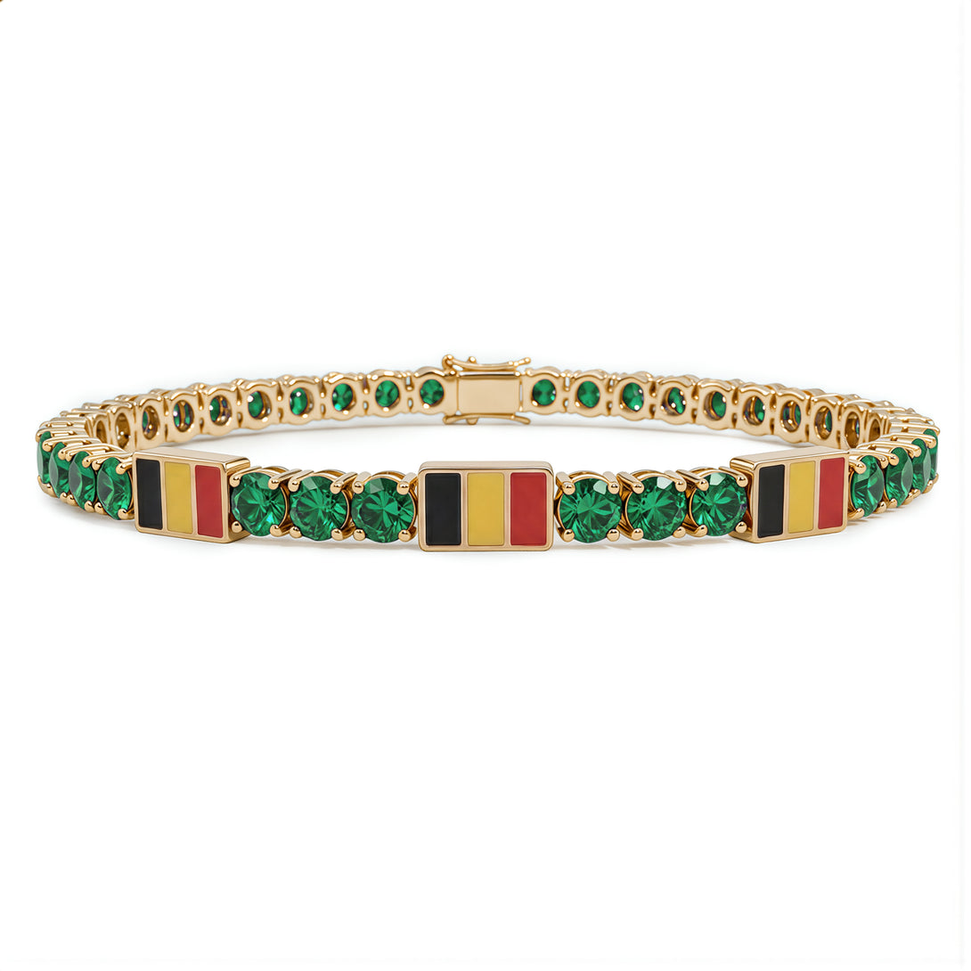 Emerald Tennis Bracelet with Belgium Flag no. 4