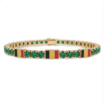 Emerald Tennis Bracelet with Belgium Flag no. 4 image 1