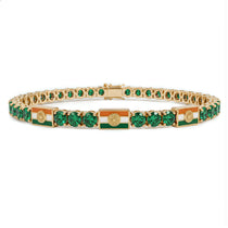 Emerald Tennis Bracelet with India Flag no. 4 image 1