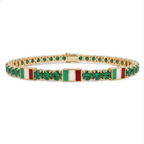 Emerald Tennis Bracelet with Italy Flag no. 4 image 1