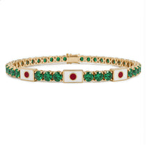 Emerald Tennis Bracelet with Japan Flag no. 4 image 1