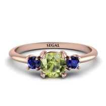 Classic Three Stone Peridot Engagement Ring - Valentina No. 714 image 1