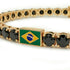 Black Diamond Tennis Bracelet with Brazil Flag no. 7