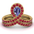 Tanzanite Pear Shape Stacking Bridal Set - Emilia No. 210 image 1